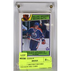 1983 OPC GRETZKY RECORD BREAKER NHL CARD