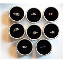 LOT OF 8 LADIES FASHION RINGS