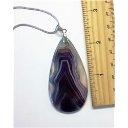 LONG OVAL NATURAL AGATE PENDANT