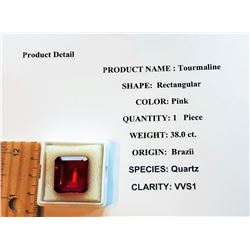 38 CT NATURAL PINK TOURMALINE GEMSTONE