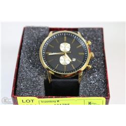 WEIDE MAN'S CALENDAR DATE WATCH GENUINE LEATHER