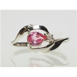 #3-18K GOLD PINK SAPPHIRE & DIAMOND RING