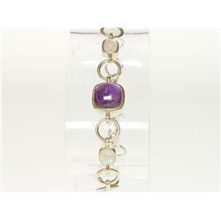 #4-STERLING SILVER AMETHYST & MOONSTONE