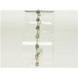 #7-14K GOLD EMERALD BRACELET
