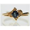Image 1 : #8-14K GOLD SAPPHIRE & DIAMOND RING SIZE 6