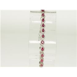 #10-STERLING SILVER RUBY BRACELET