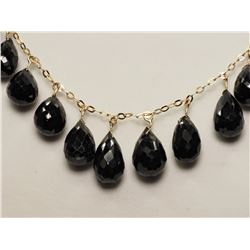 #12-10K GOLD BLACK ONYX NECKLACE