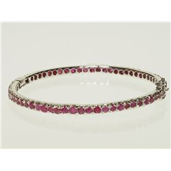#13-STERLING SILVER RUBY BANGLE