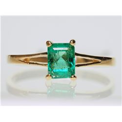 #15-14K GOLD EMERALD RING SIZE 6