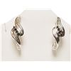 Image 1 : #18-STERLING SILVER DIAMOND EARRINGS