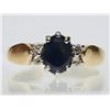 Image 1 : #19-14K GOLD SAPPHIRE & DIAMOND  RING SIZE 6