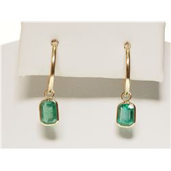 #20-14K GOLD EMERALD EARRINGS