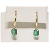 Image 1 : #20-14K GOLD EMERALD EARRINGS