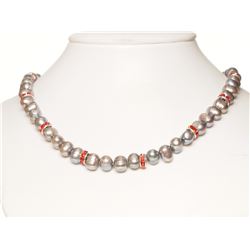 #21-STERLING SILVER FRESHWATER PEARL NECKLACE