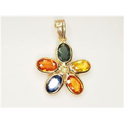 #22-14K GOLD SAPPHIRE & DIAMOND PENDANT