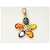 Image 1 : #22-14K GOLD SAPPHIRE & DIAMOND PENDANT