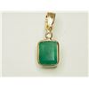 Image 1 : #24-14K GOLD EMERALD & DIAMOND PENDANT