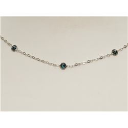 #28-10K GOLD BLUE DIAMOND NECKLACE