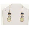 Image 1 : #29-14K GOLD SAPP, OPAL, DIAMOND EARRINGS