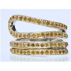 #31-STERLING SILVER CHAMPAGNE DIAMOND RING