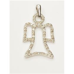 #35-STERLING SILVER DIAMOND PENDANT