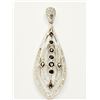 Image 1 : #36-STERLING SILVER ONYX & DIAMOND PENDANT