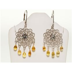 #37-14K GOLD SAPPHIRE EARRINGS