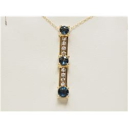 #38-14K GOLD SAPP & DIA NECKLACE