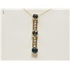 Image 1 : #38-14K GOLD SAPP & DIA NECKLACE