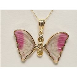 #45-14K GOLD TOURMALINE & DIA NECKLACE