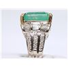 Image 3 : #49-18K GOLD EMERALD & DIAMOND RING SIZE 6.5