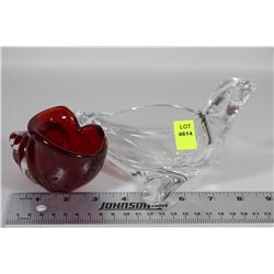 LOT OF TWO DECORATIVE CANDY DISHES