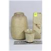 Image 1 : LOT OF THREE SAND COLOURED VASES