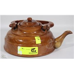 WOODEN DECORATIVE TEA KETTLE