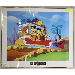 FRED FLINSTONE ANIMATED ART FRAMED PICTURE