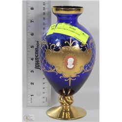 COBALT BLUE CAMEO VASE