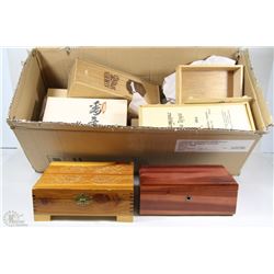 COLLECTION OF WOODEN BOXES INCL CANADIAN