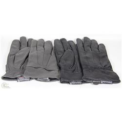 2PK LADIES LEATHER GLOVES SMALL