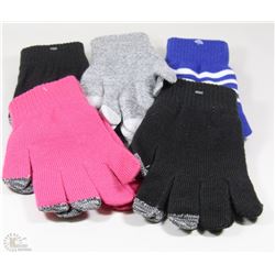 5PK LADIES TEXTING GLOVES
