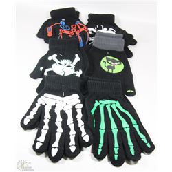 6PK HALLOWEEN GLOVES GLOW IN THE DARK