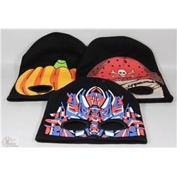 3PK HALLOWEEN TOQUES GLOW IN THE DARK