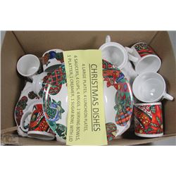 BOX OF CHRISTMAS DISHES