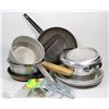 Image 1 : BOX OF CAMPING POTS AND PANS