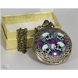 NEW POCKET WATCH WITH SKULL DESIGN