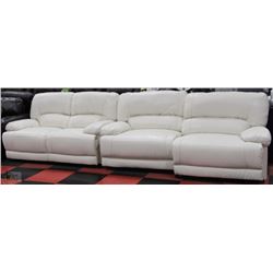 NEW WHITE BONDED LEATHER SOFA AND LOVESEAT