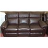 Image 2 : WHISTLER BROWN LEATHER RECLINING SOFA & LOVESEAT