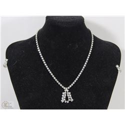 VINTAGE RHINESTONE NECKLACE AND EARRING SET