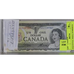 SEQUENTIAL SERIAL NUMBERS $1 DOLLAR BILL 1973 X10