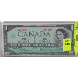 CANADIAN CENTENNIAL $1 DOLLAR BILL 1967