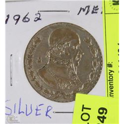 5) 1962 MEXICAN SILVER DOLLAR